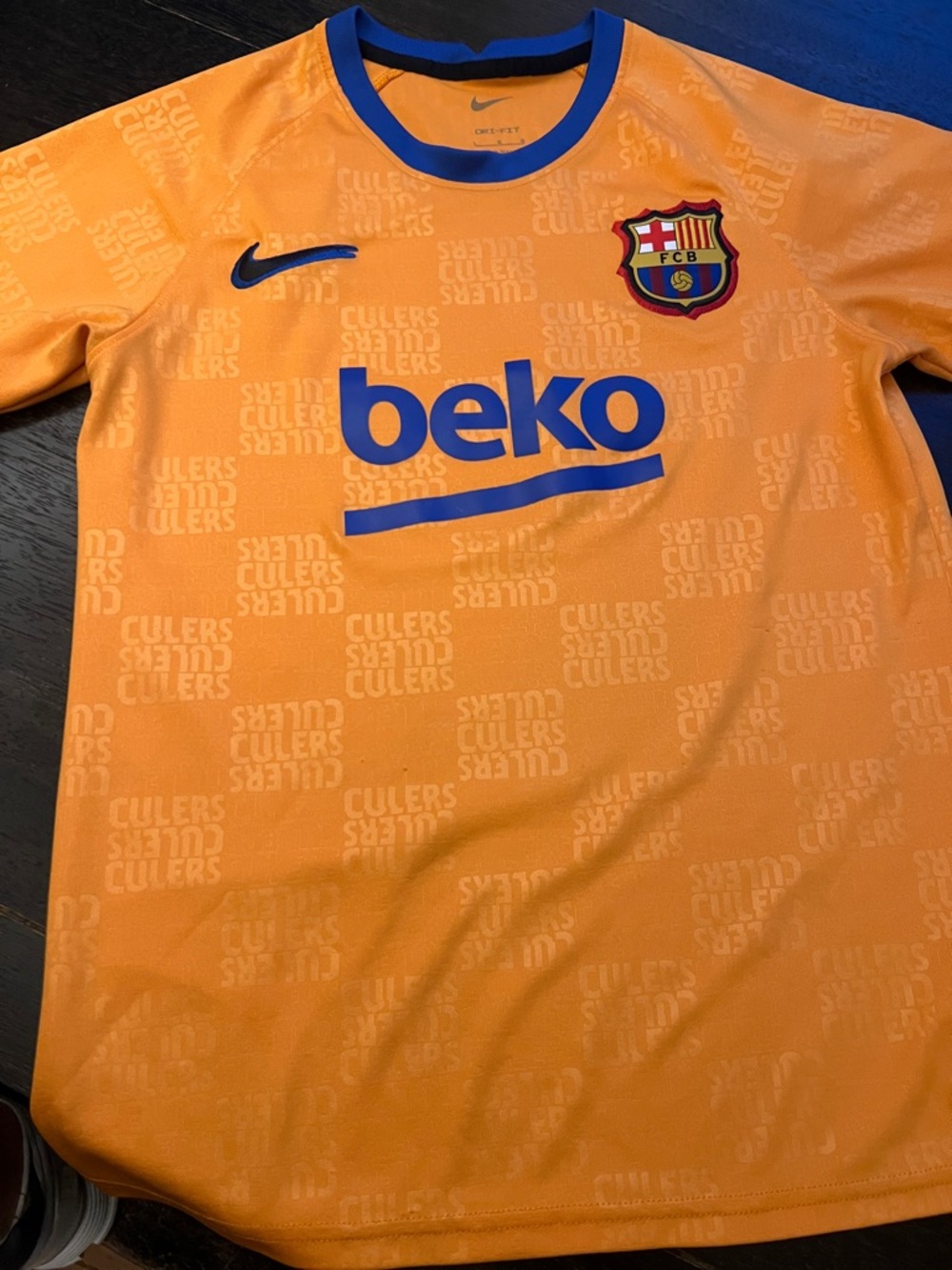 Nike Kids Orange and Blue FC Barcelona Training Jersey